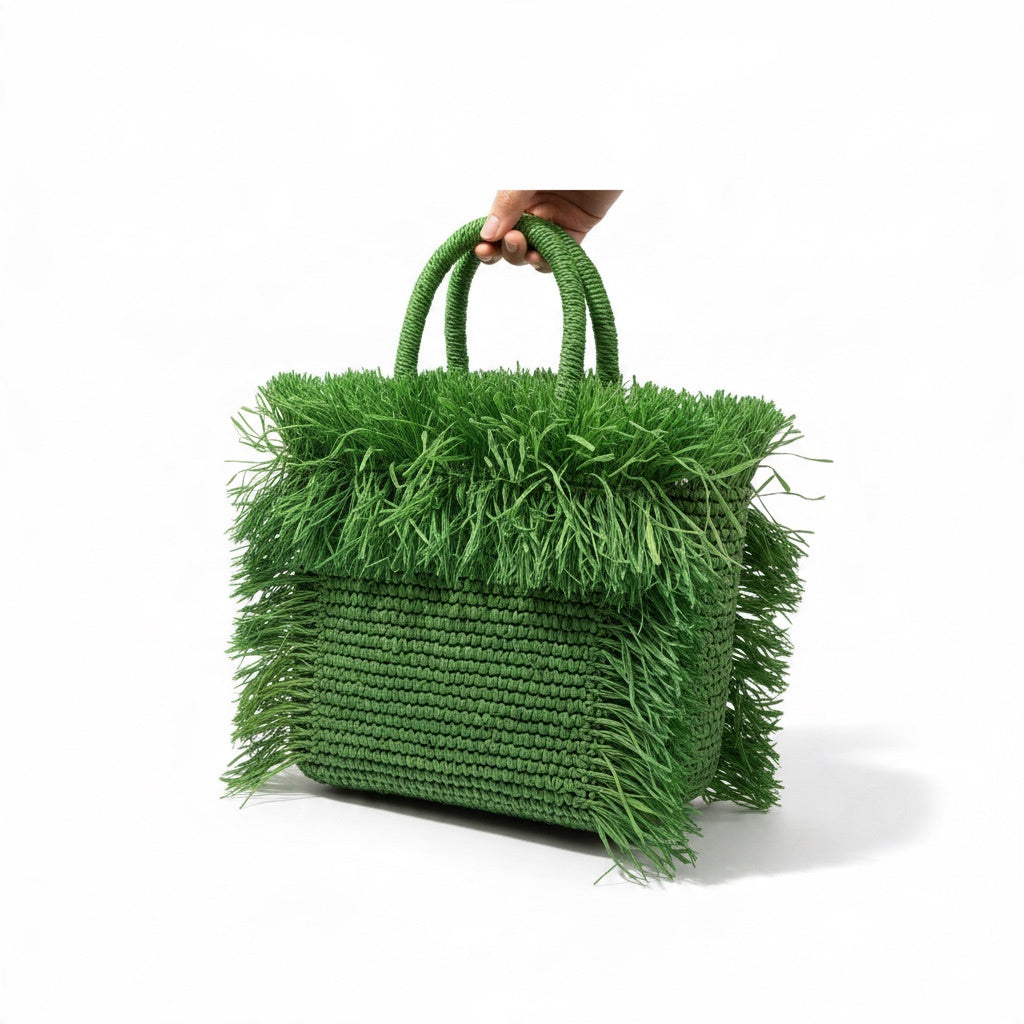 Bolsa Rafiia Verde Aqua