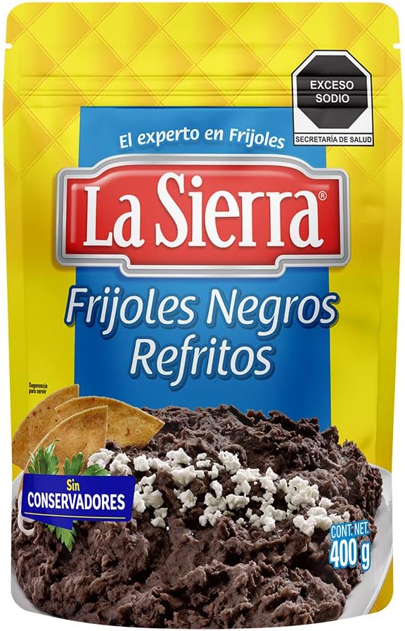 Frijol Negro Refrito  La Sierra 400 g /La Sierra Refried Black Beans 400 g