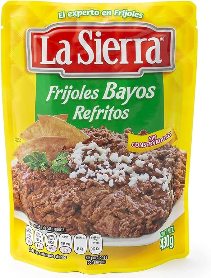 Frijoles Bayos Refritos 430g  /Refried Pinto Beans 430g Pouch - La Sierra