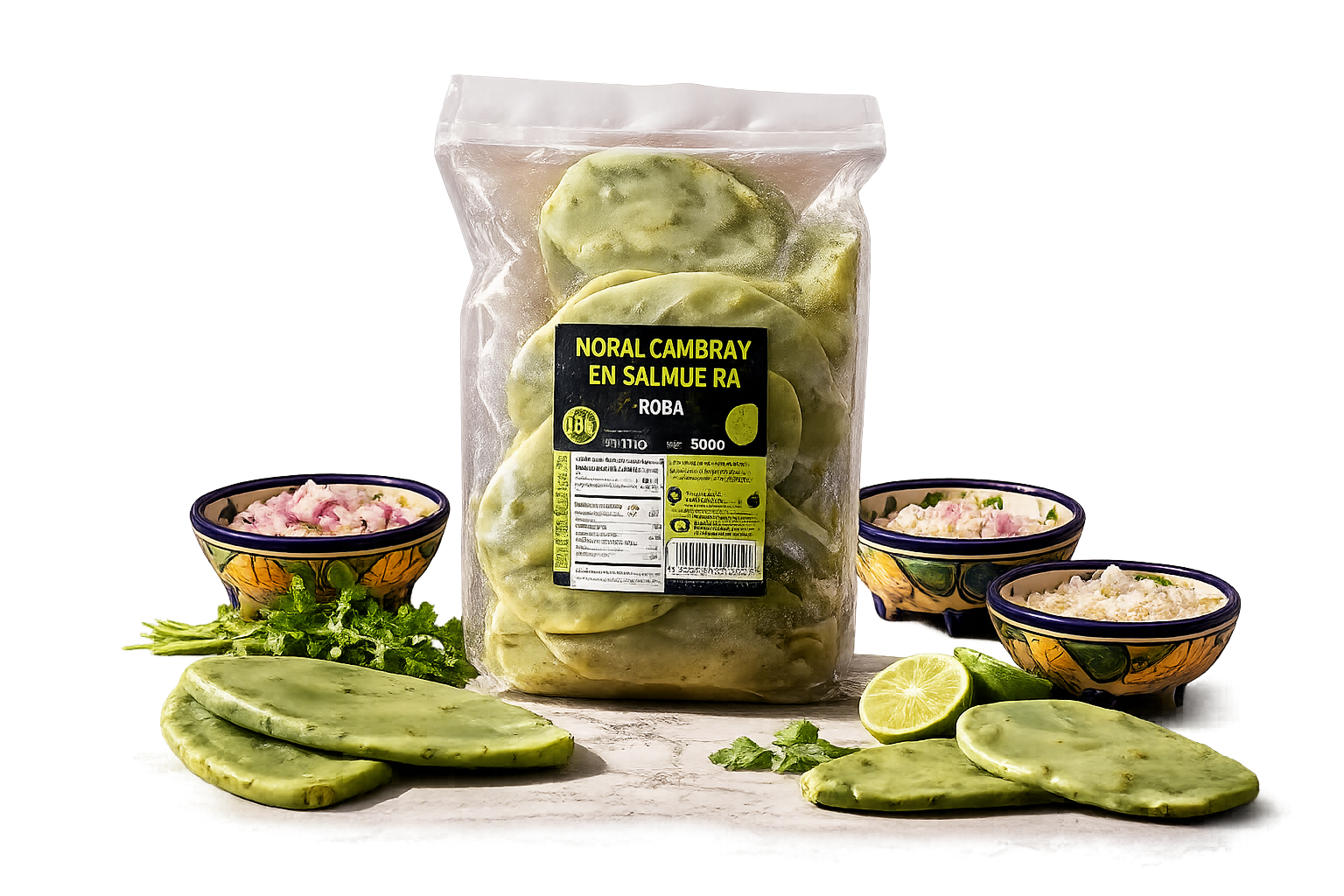 Nopal Cambray en Salmuera / Whole Cactus Leaves 1kg