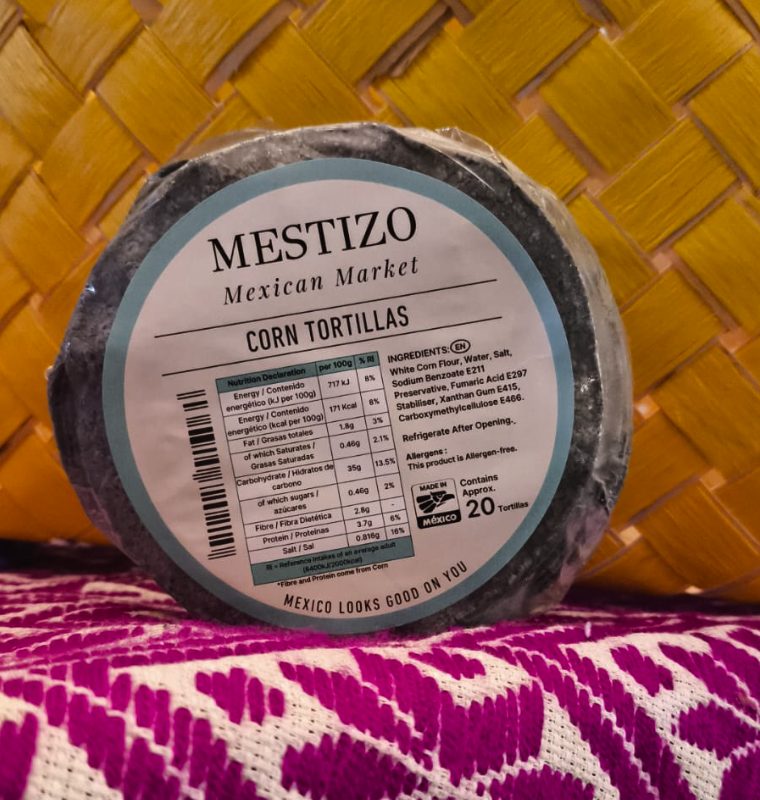 Mestizo Frozen Blue Corn Tortilla 12cm / Mestizo Tortilla de Maíz congelada Azul 12cm