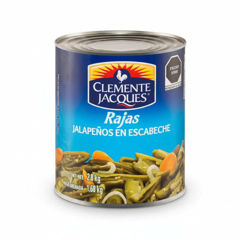 Clemente Jacques Sliced Jalapeño Peppers 2.8kg / Chiles Jalapeños en Rajas Clemente Jacques 2.8kg