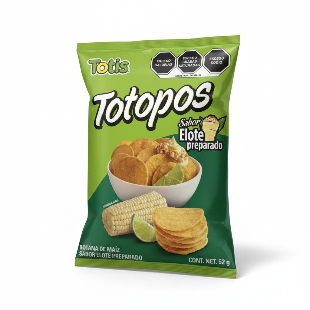 Corn-Flavoured Totopos 52g / Totopos Sabor Elote 52g