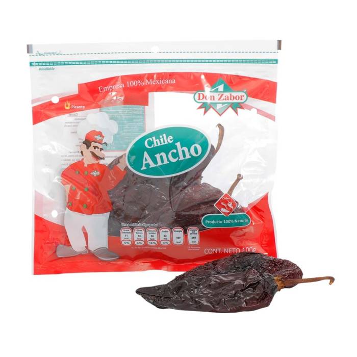 Don Zabor - Dried Ancho Chile / Chile Ancho Seco 100g
