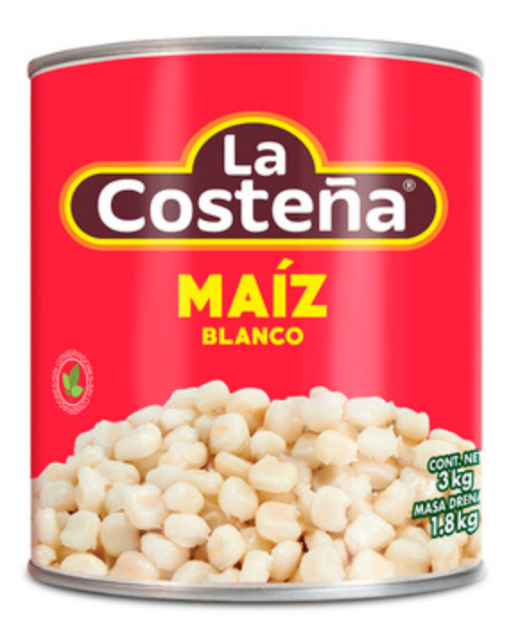 La Costena - Pozole Hominy / Maiz Pozolero Blanco 2.8 Kg Individual