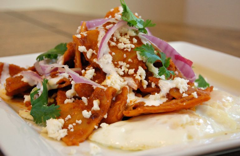 Chilaquiles in Red Sauce